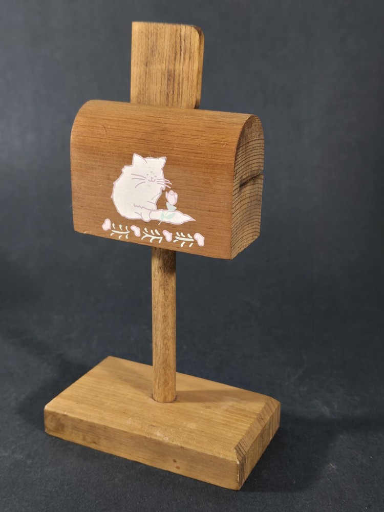 Kitty Cat Rose Flowers & Hearts Mailbox Shaped Stamp Roll Dispenser