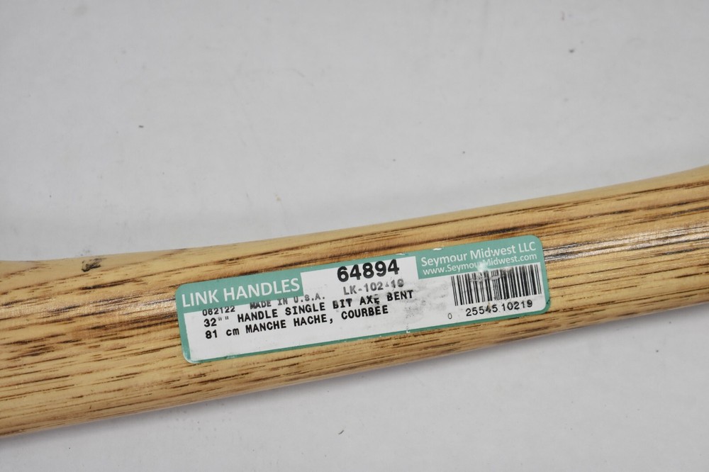 Seymour Hickory Link Handle 32" Single Bit Curved Grip Axe Handle For 3-5lb Axe