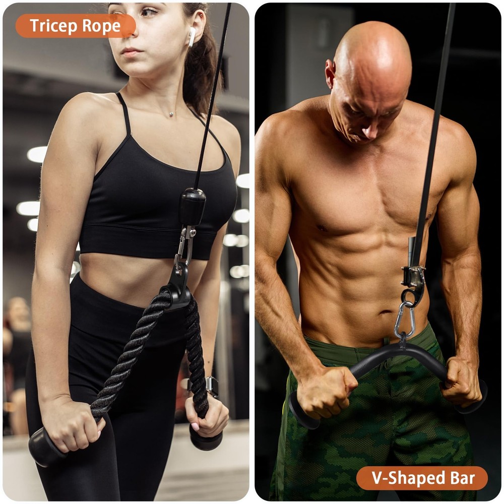 Workout Cable Machine Attachment for Home Gym, LAT Pulldown Attachments, Cabl...