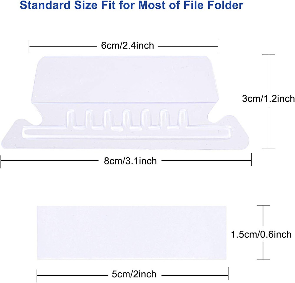 File Folder Tabs, 100+200 Sets Hanging File Folder Tabs with Inserts for Hanging