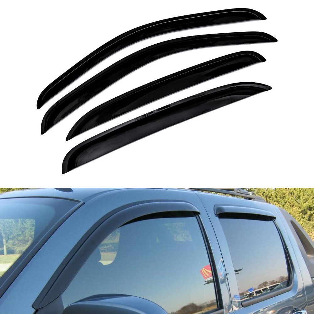 For 2007-2013 Chevy Silverado Smoke Window Sun Rain Visors Vent Guard Crew Cab