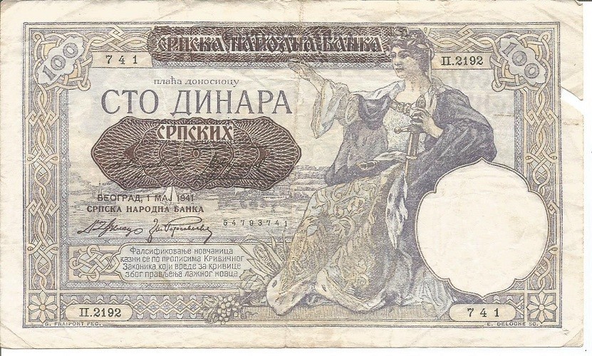 SERBIA 100 DINARA 01/05/1941