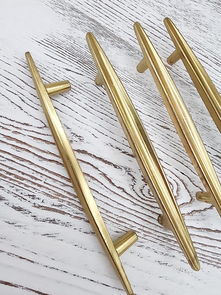 1 - MCM 6" Brass Cabinet Cupboard Drawer Pull Handle NOS Winter Products Kitchen