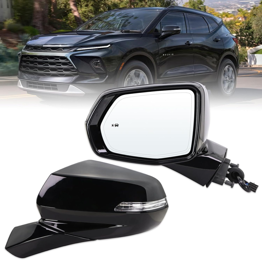 Left Driver Side Mirror Compatible with 2019-2026 Chevy Blazer with Manual Foldi