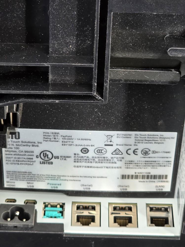 ELO PayPoint 13.3" All-in-One Touchscreen POS System Android ES47712