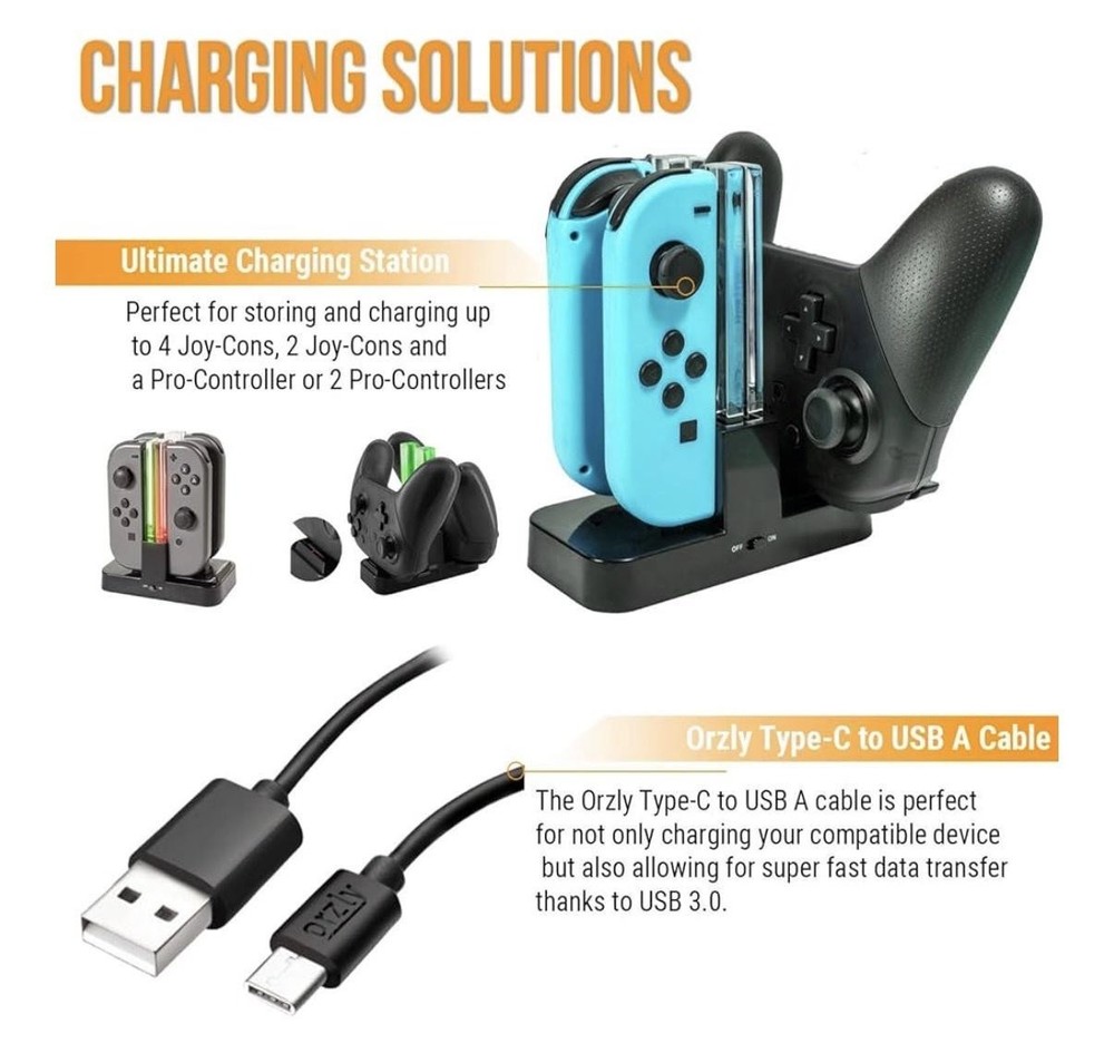 Orzly Ultimate Geek Pack Accessory Bundle For Switch Switch OLED Black