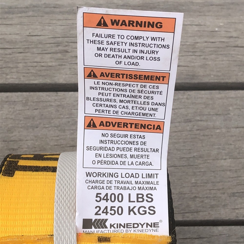 (2 Pack) Kinedyne Winch Strap With Flat Hook 4” X 30Ft