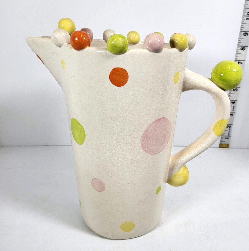 Home ETC Polka-Dot Whimsy Large Pitcher White Multi Colors 2006