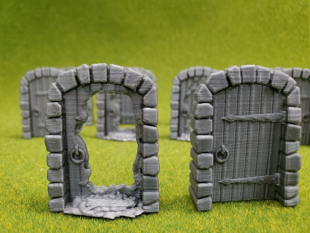 3d Print Table Top Game Dungeon Doors and Smashed Dungeon Doors set of 10