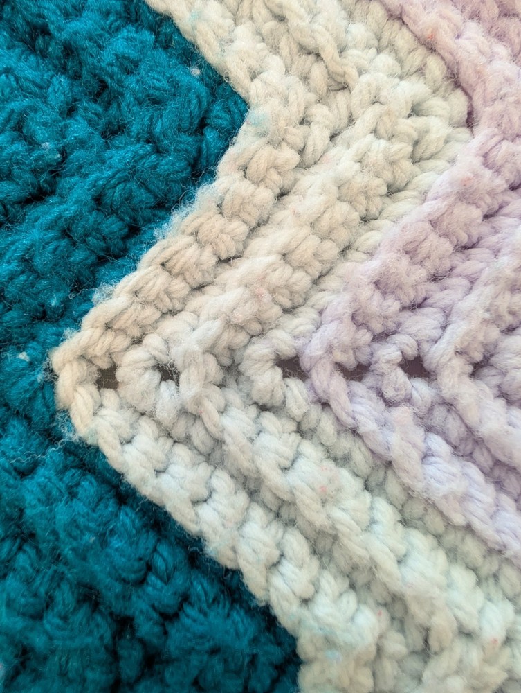 Handmade Multicolor Chevron Crochet Large Sofa Throw Blanket Decorative