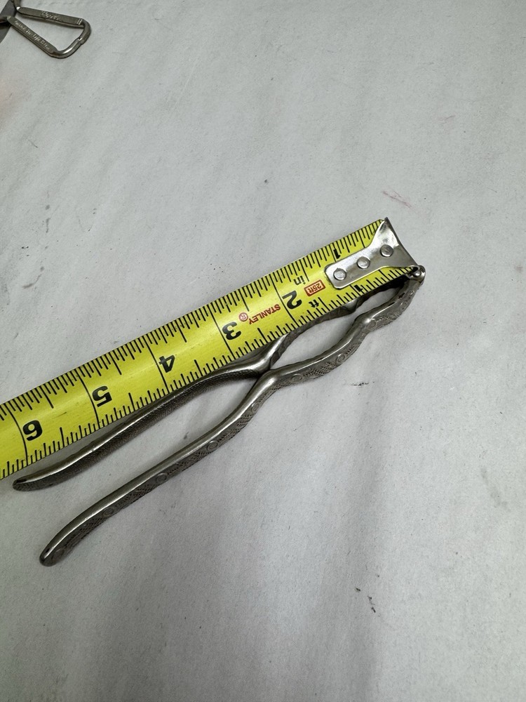 vintage Metal Handheld Nutcracker Decorative Patterned Handle