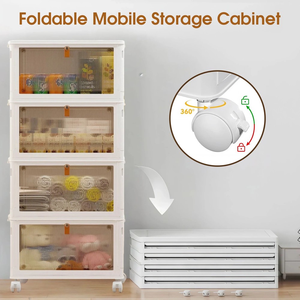GARITIN 92 Qt Stackable Storage Bins with Lids and Wheels