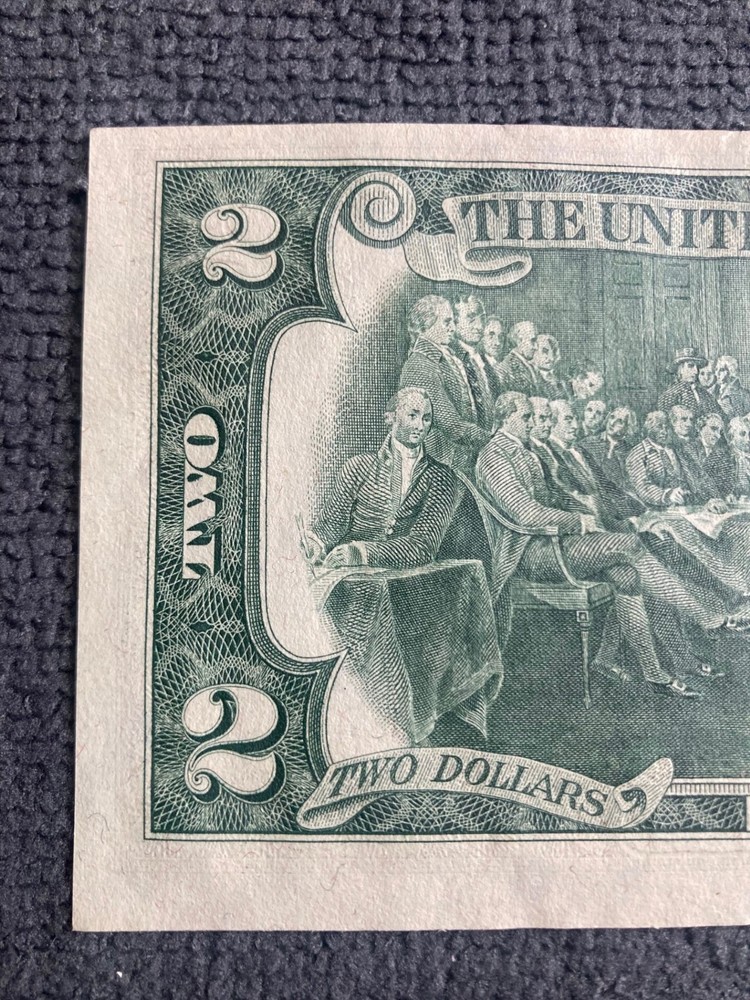 1976 $2 Two Dollar Bill - VERY RARE DOUBLE ALIGNMENT AND MISCUT ERROR