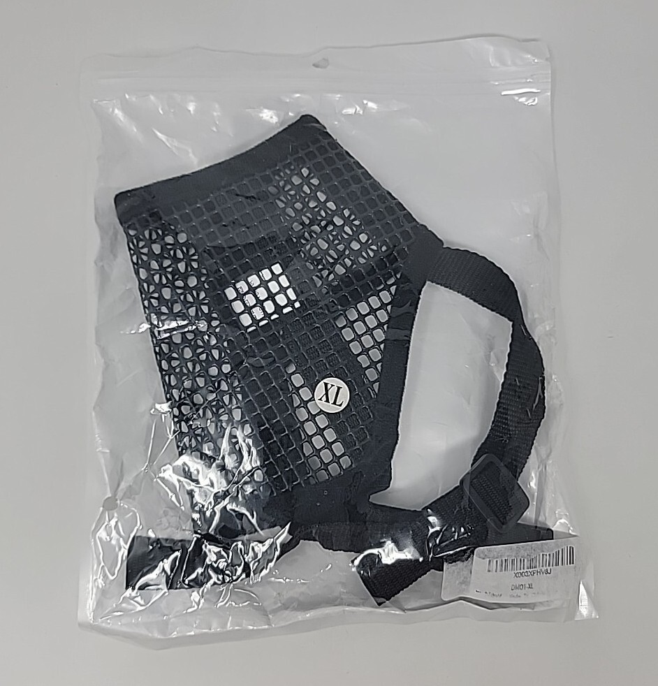 DM01-XL BLACK MESH DOG MUZZLE, NIP Open Mouth
