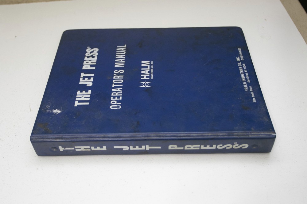 Halm Jet Press Operation Manual