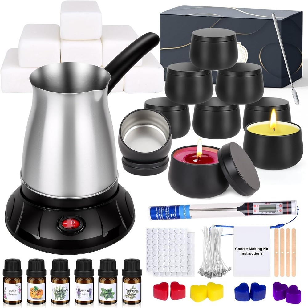 Candle Making Set with Essential Oils & Jars - Complete DIY Kit for Home Decor