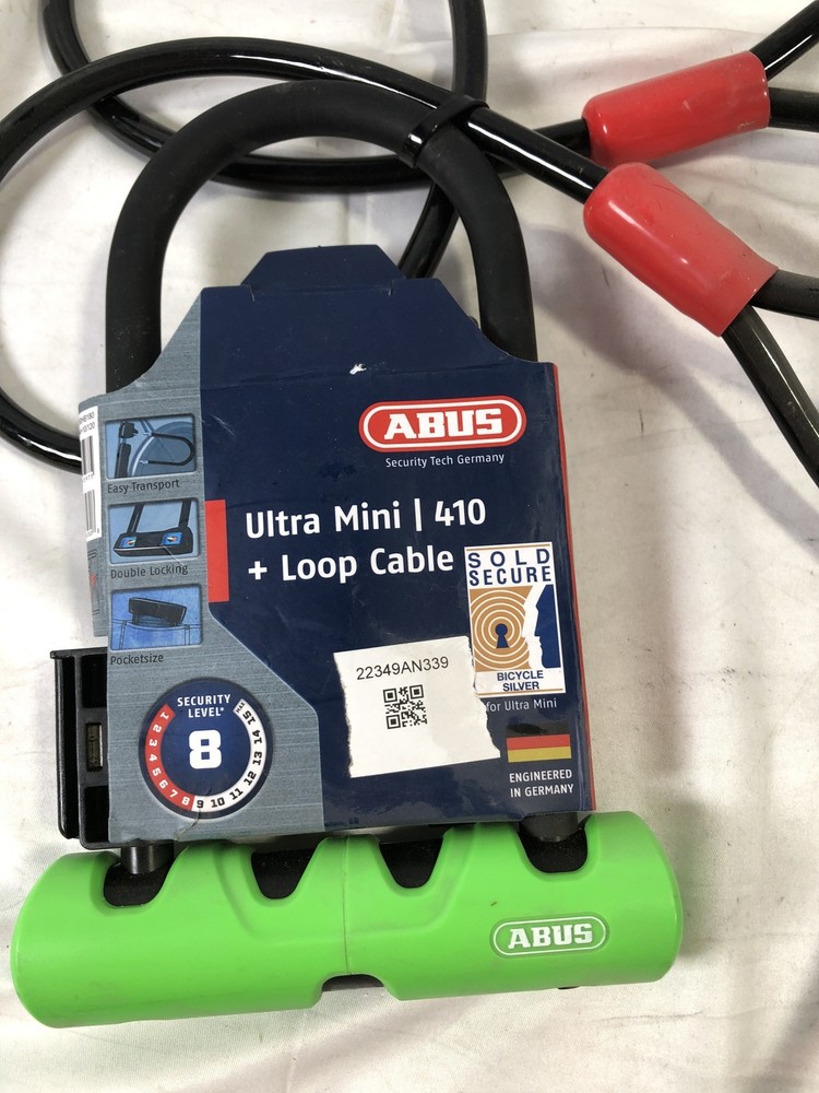ABUS Ultra Mini 410 + Loop Cable Bike Lock Security Level 8