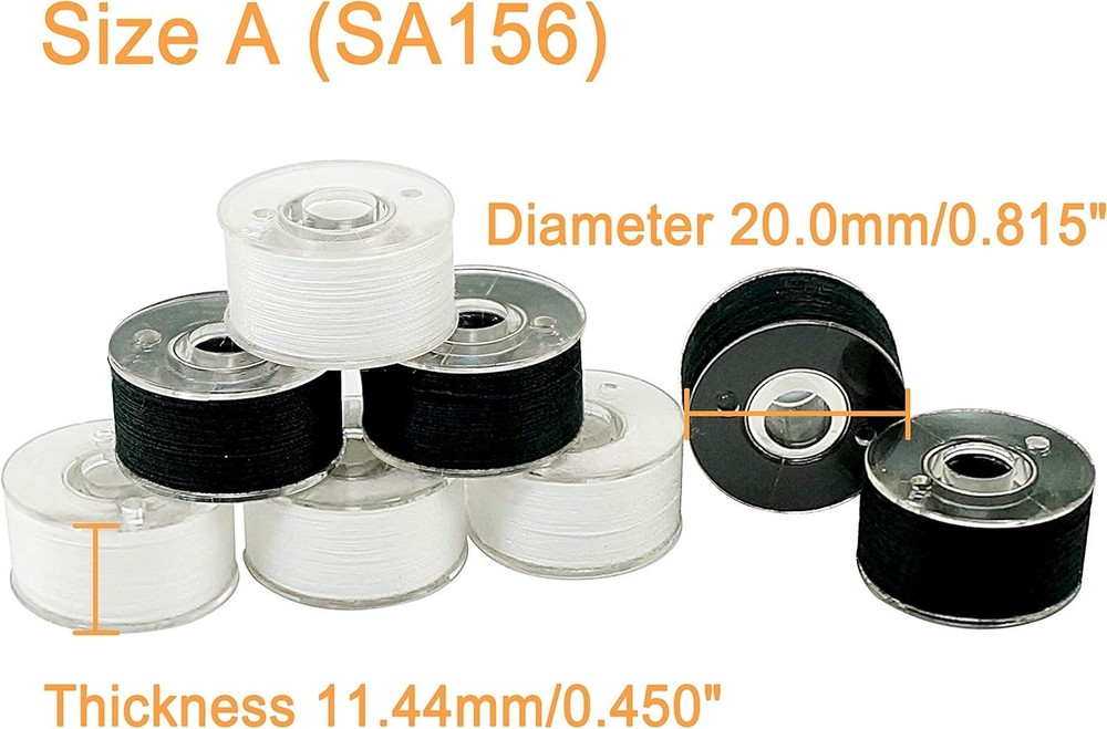 144pcs Prewound Bobbin Thread Set - 96White + 48Black