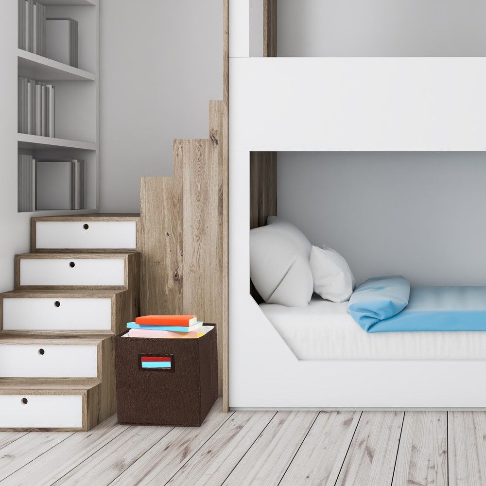 Superio Fabric Organizing Bin, 11" Brown Fabric Cube 6-Pack