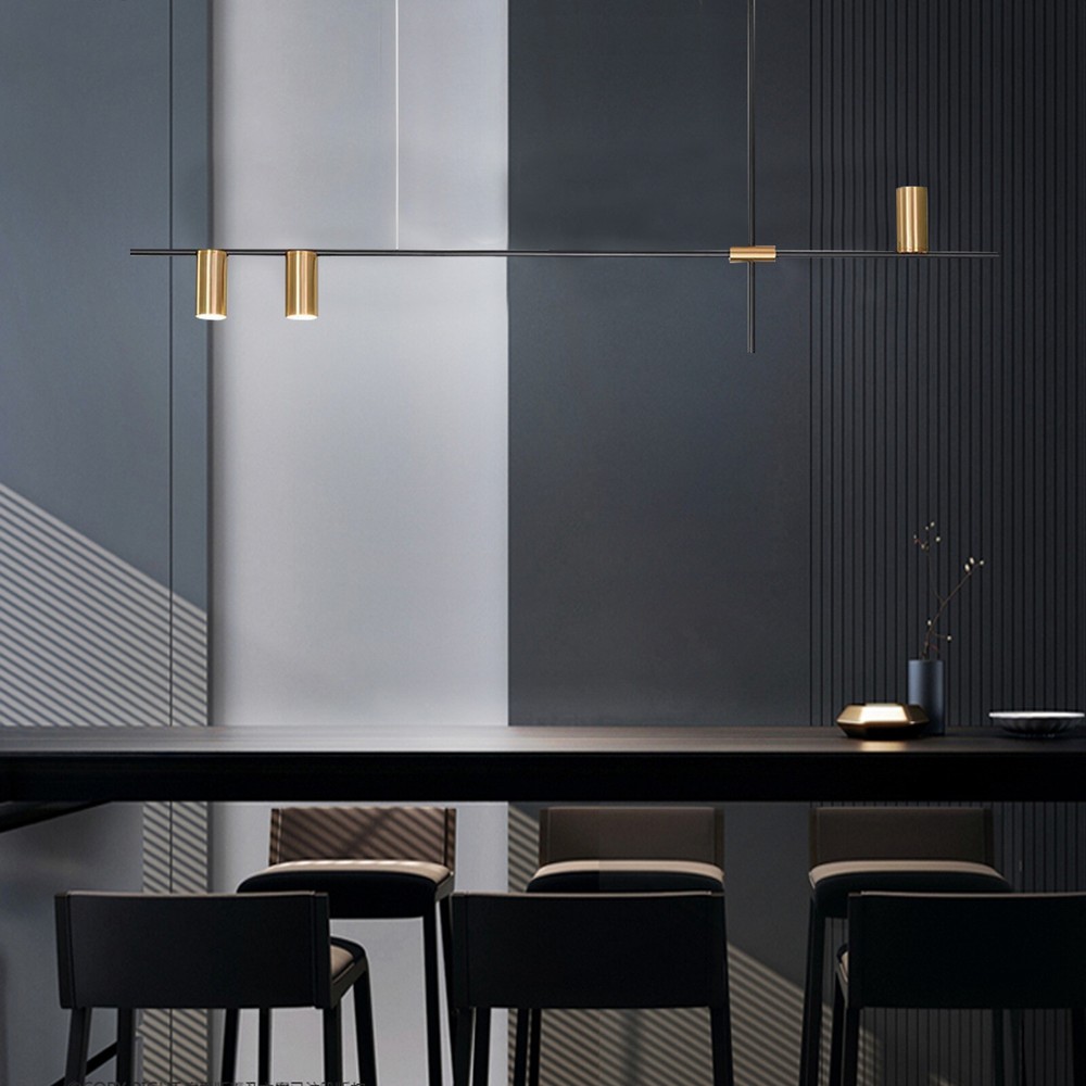 Modern Linear Chandelier - 3-Light Kitchen Island Pendant Lamp