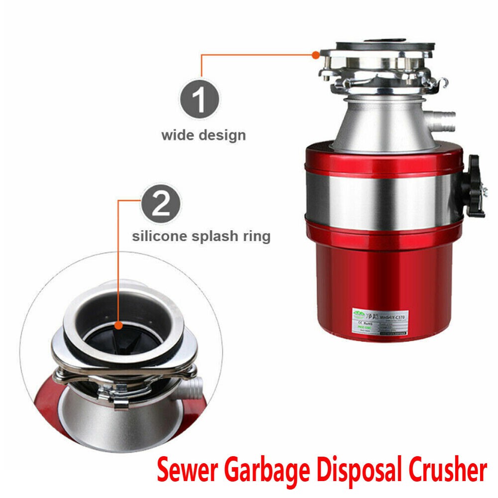 1000ml Kitchen Food Waste Disposer Sewer Garbage Disposal Crusher 220V