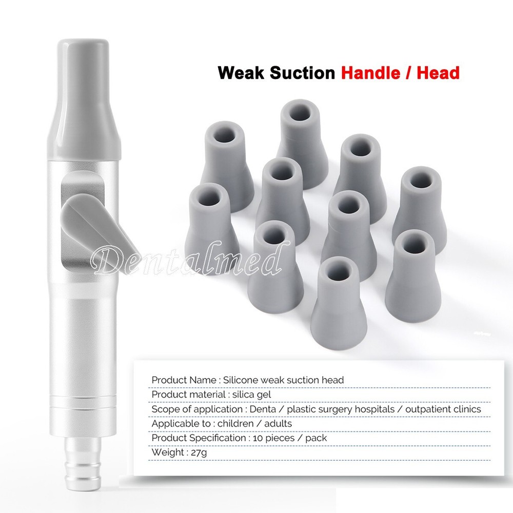 Dental Saliva Ejector Weak Suction Valve Rubber Snap Tip Adapter/ Suction Handle