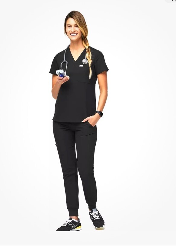 Figs Black Jogger Scrub Set Size S (A30)