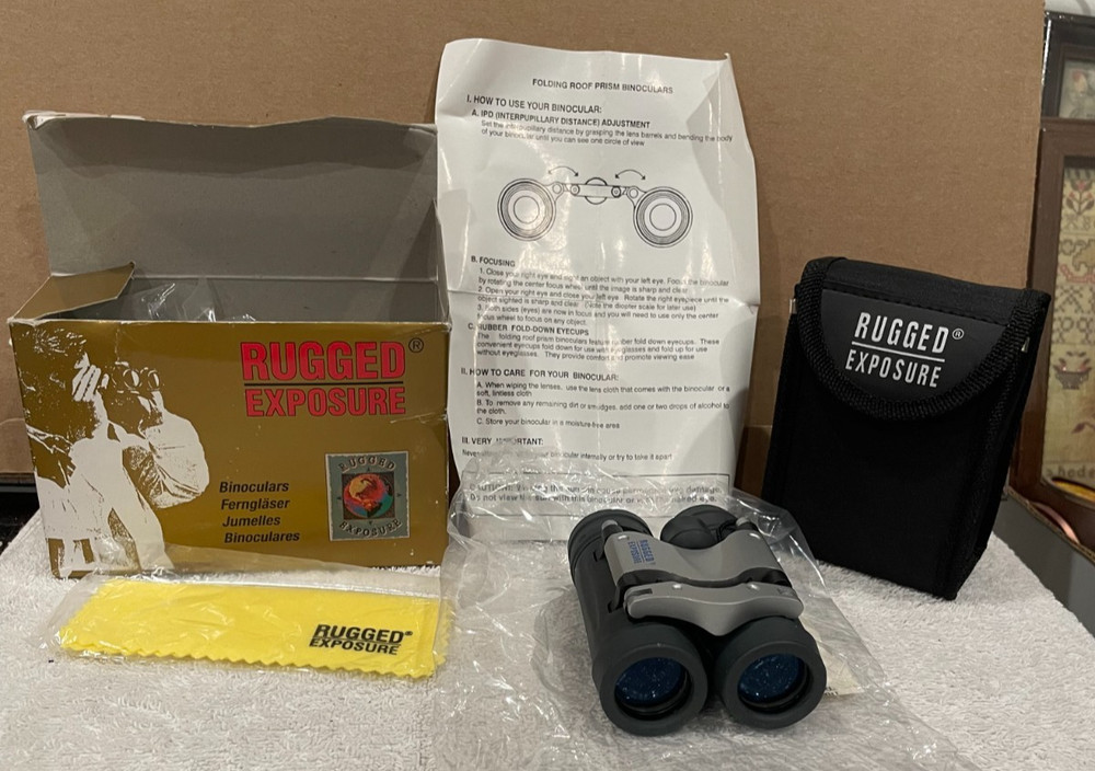 RUGGED EXPOSURE RUBBER ARMORED 8 X 21 mm BINOCULARS