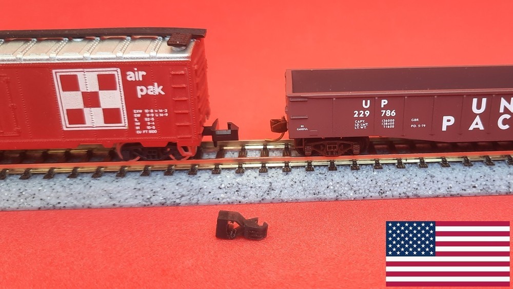 N Scale Rapido Coupler Conversion precision adapters to knuckle,  2 pack, BLK