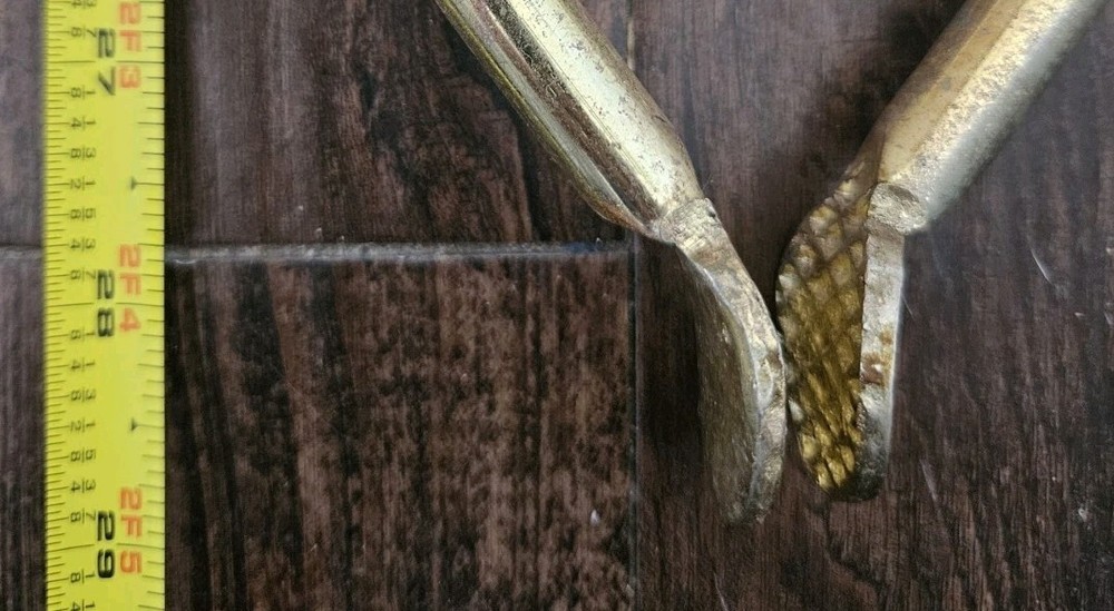 Vintage S.M.I. Solid Brass Fireplace Tool Set | Heavy Shell Nautical 29" | MCM