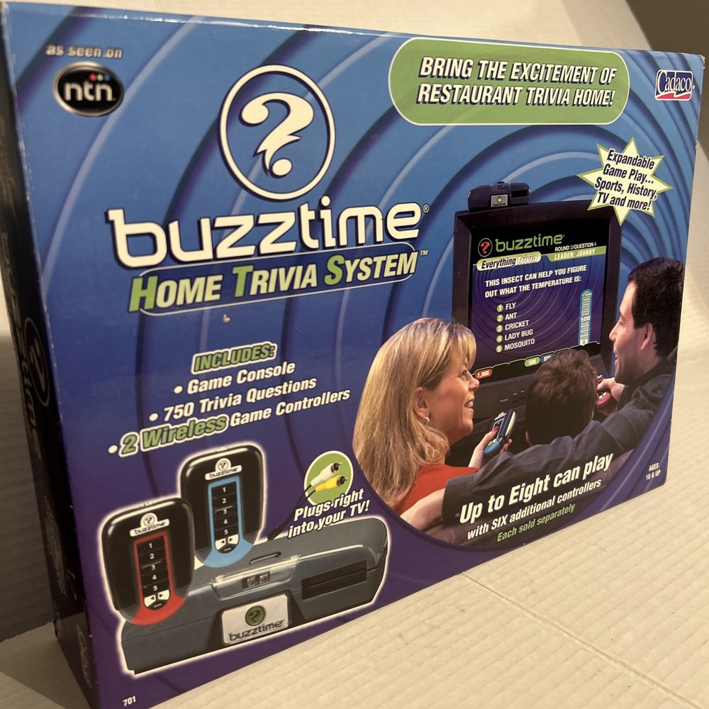 Buzztume Trivia System IncludesConsole,￼750 Trivia Questions ,Two Controllers