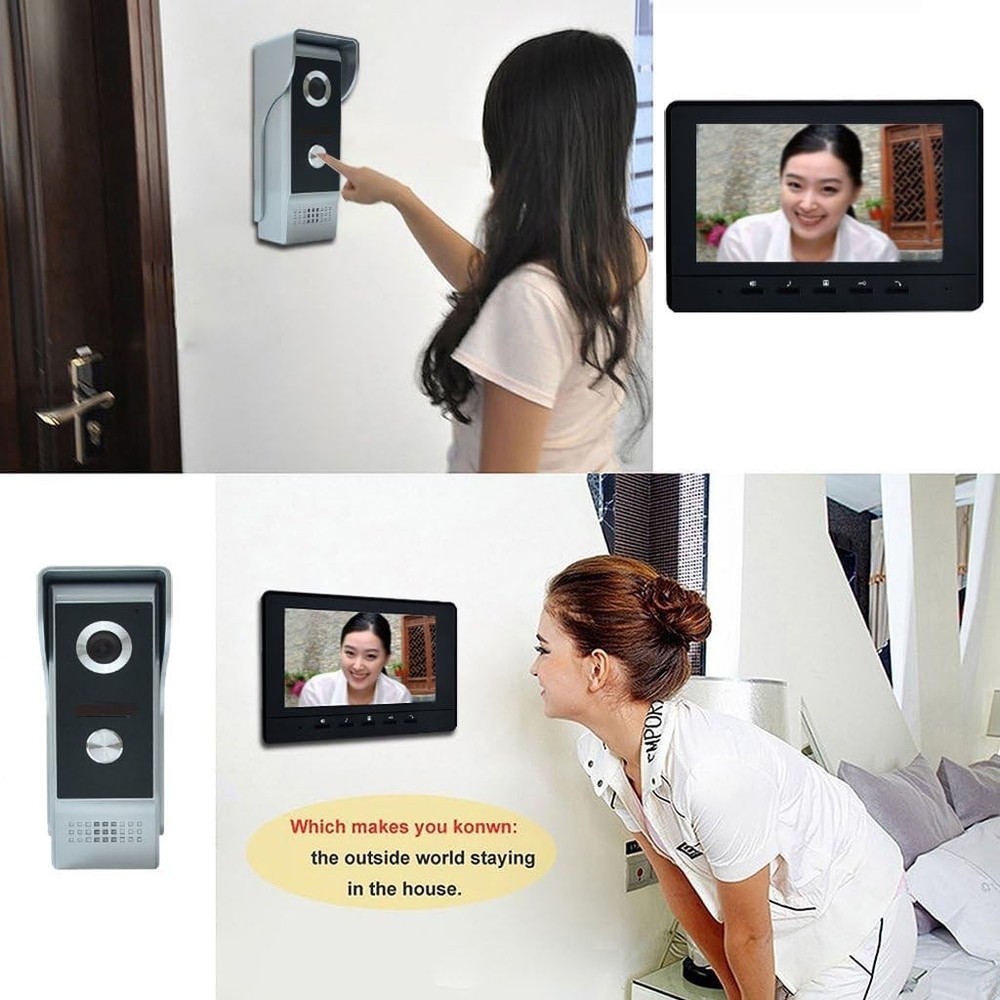 Elegant 7-Inch Wired Video Intercom System with Night Vision & Dual-Way Intercom