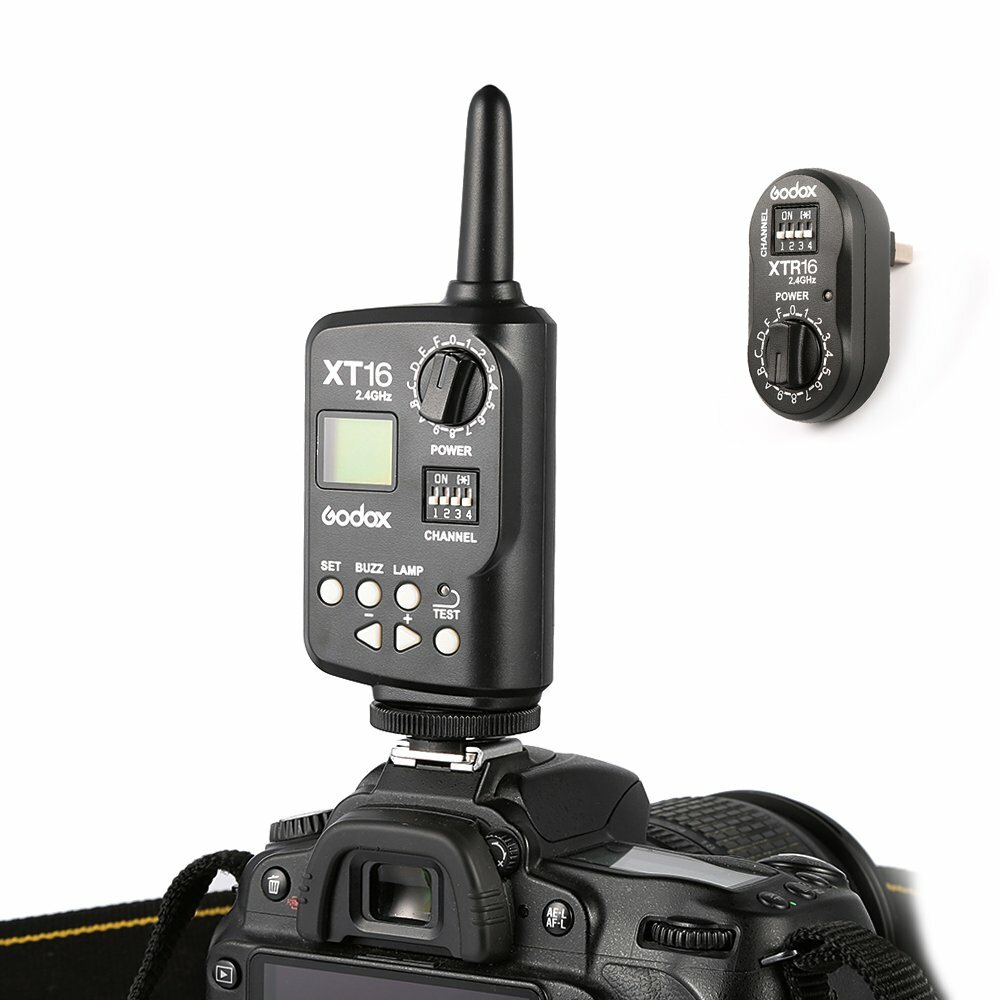 US Godox XT-16 2.4G Flash Trigger Transmitter & Receiver Kit For Studio Flashes