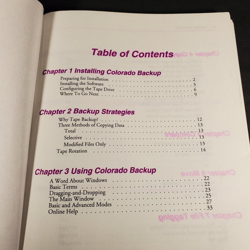 Colorado Tape Backup Software Users Guide For Windows PC Manual 1993