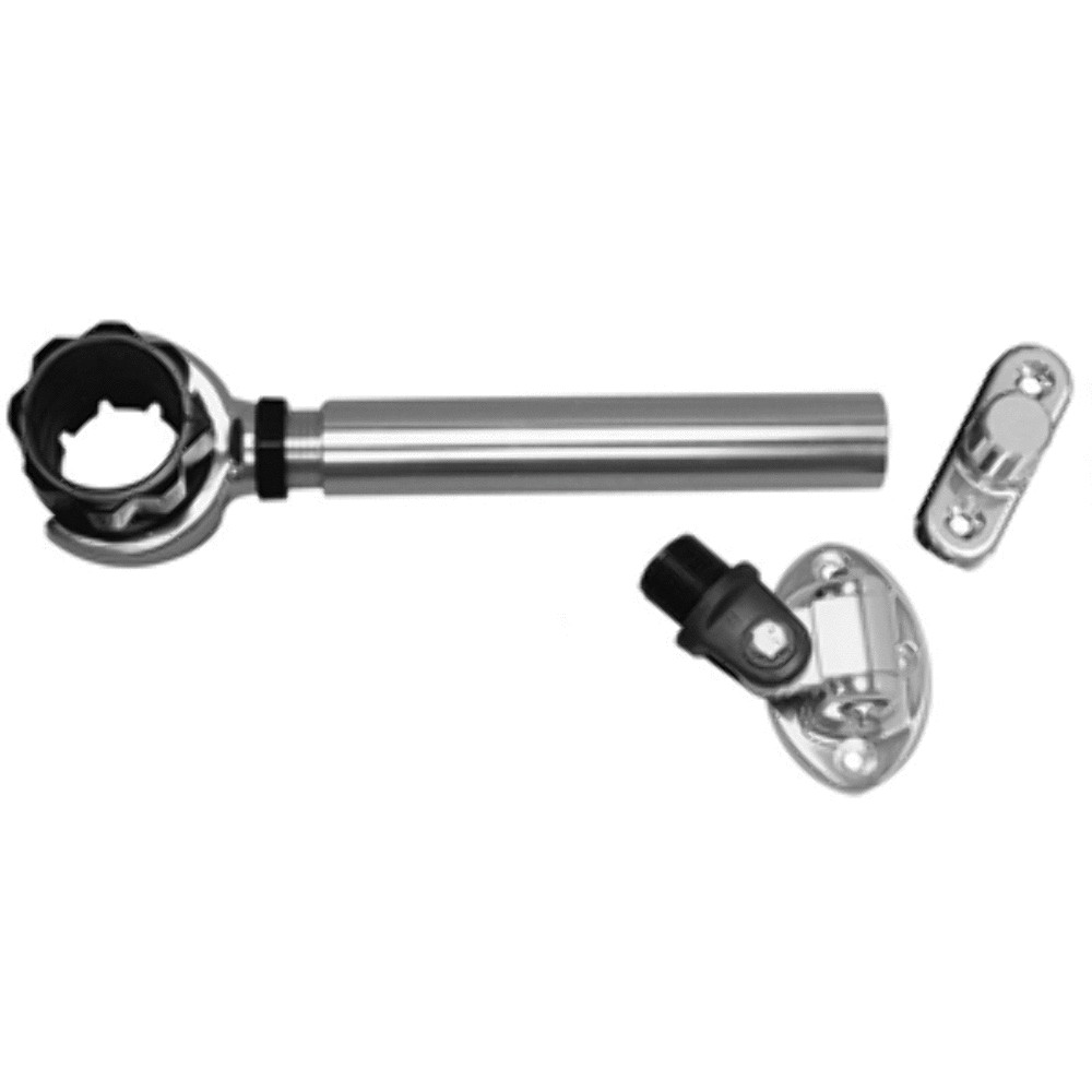 Rupp Threaded Antenna Support w/6" Pipe Mount Oval 4-Way Base & 1.5" Collar