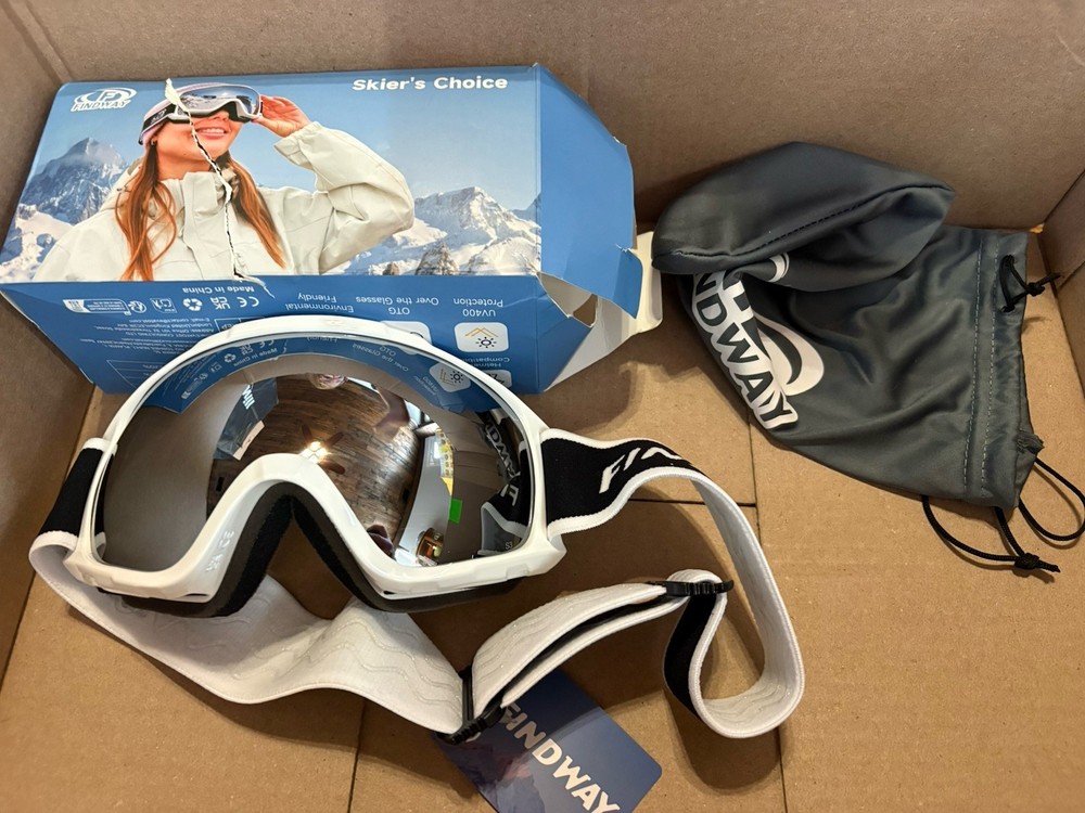 Findway White Ski Googles
