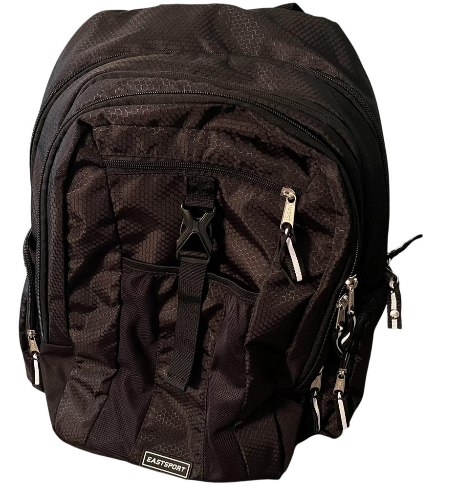 EASTSPORT Backpack One Size Black External Pockets Padded Straps Zip Fastener