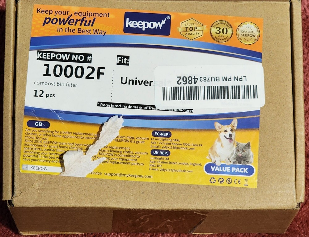 Keepow No#10002F Compost Bin Filter 12 Pack