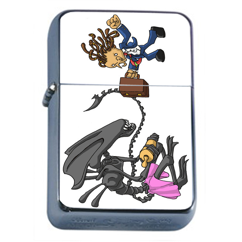 Alien Em2 Flip Top Oil Lighter Wind Resistant