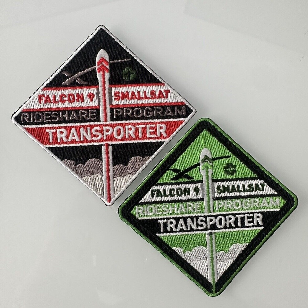 SPACEX TRANSPORTER 1 &2 PROGRAM COMBO SET MISSION PATCH 3.5”
