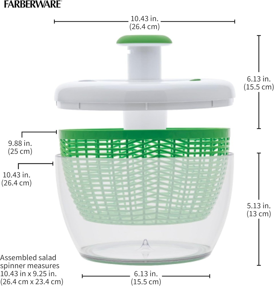 Easy to use pro Pump Spinner W/ Bowl Colander & Built in draining System