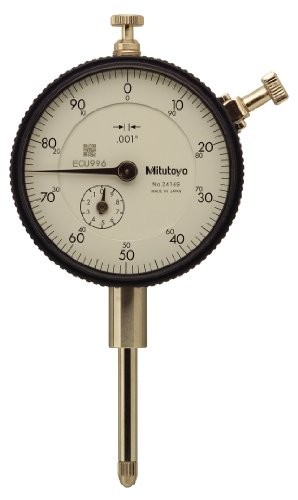 2416S-10 Dial Indicator, #4-48 UNF Thread, 3/8" Stem Dia., Lug Back, Standard