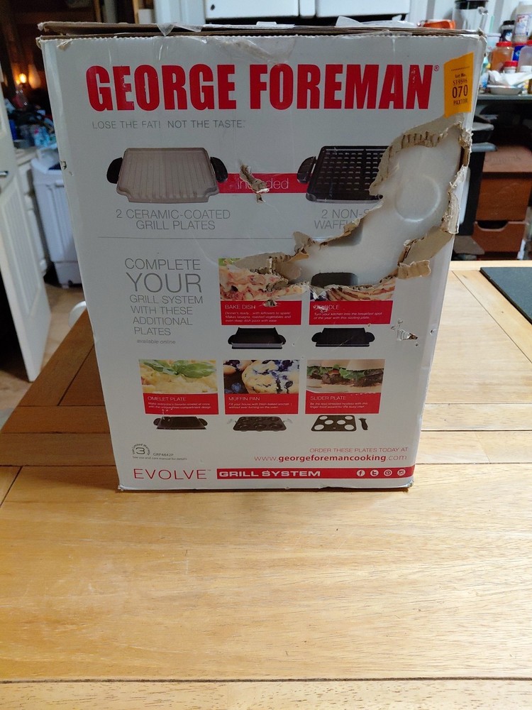 George Foreman Evolve Grill System Silver GRP4842P – Sear Timer, Clean, Tested