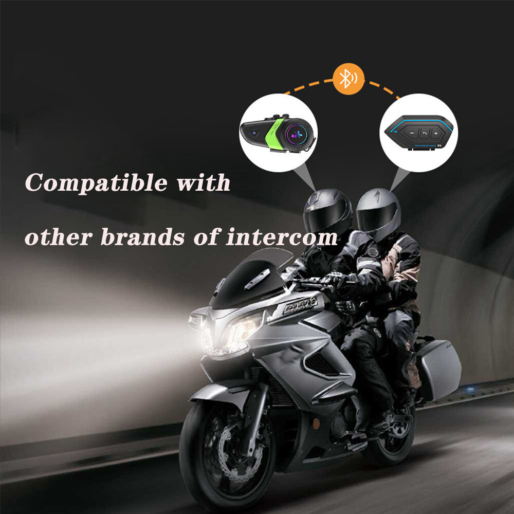 Bluetooth Wireless BT Helmet Intercom Headset TYPE-C Charging Fit For Motorcycle