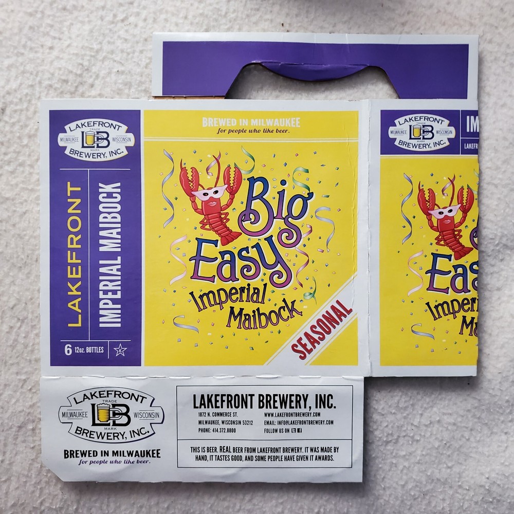 LAKEFRONT - "IMPERIAL MAIBOCK" BIG EASY - 6 PACK CARRIER   LOOK!!