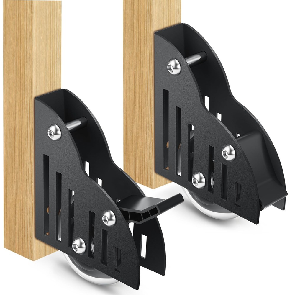2 Pack Sliding Library Ladder Floor Roller Wheels with Brake