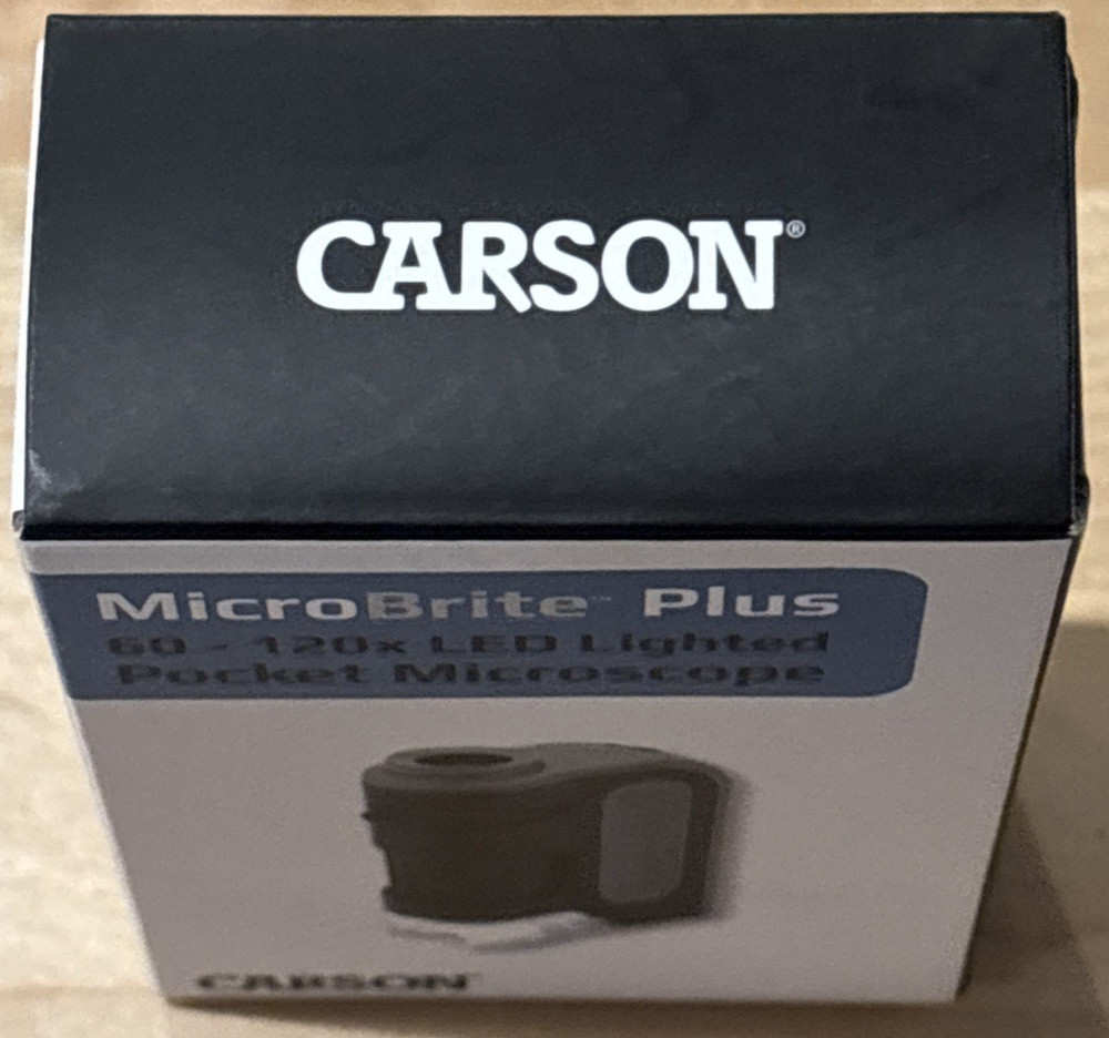 Carson MicroBrite Plus Led Pocket Microscope 60X 120X; New in Box!