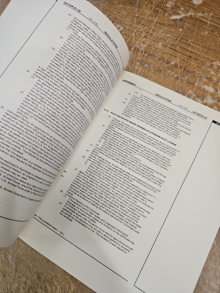Federal Aviation Regulations Book Effective September 1989