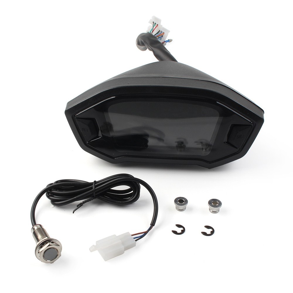 Universal LCD LED Digital Motorrad Kilometerzähler Tachometer 12V