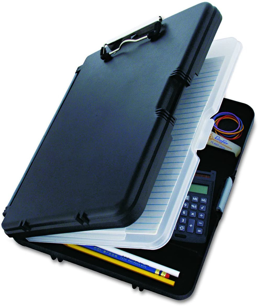 Saunders Workmate II 00552 Plastic Storage Clipboard - Black 9"x 12"